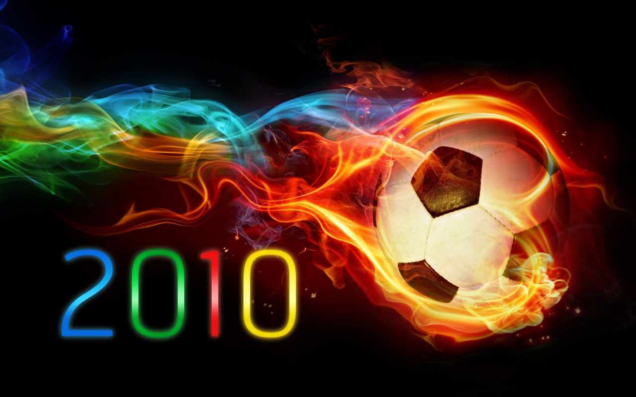 2010 Colourful Fire Football Backgrounds