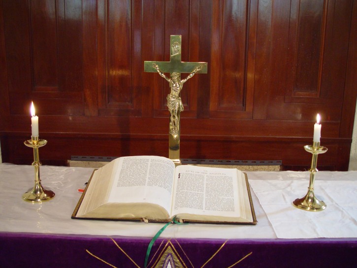 Altar and Bible st Johns Lutheran