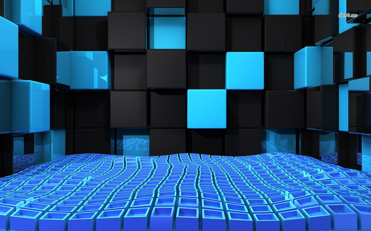 Black & Blue Cube Chamber Backgrounds