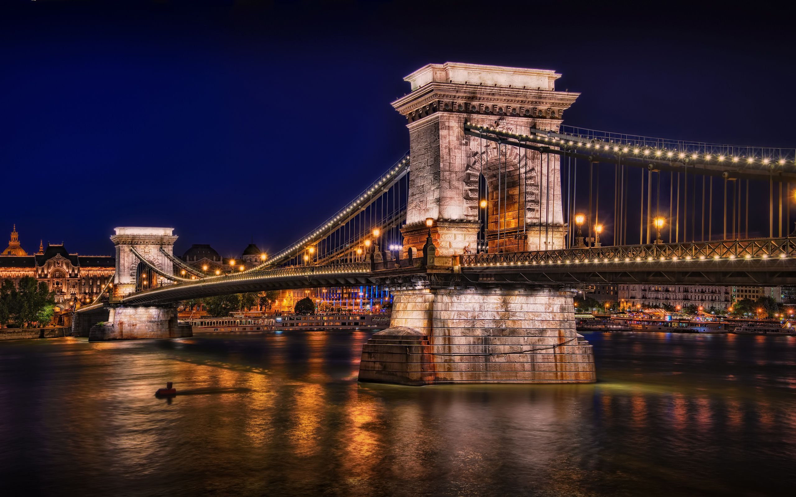 Chain Bridge Budapest Hungary Backgrounds
