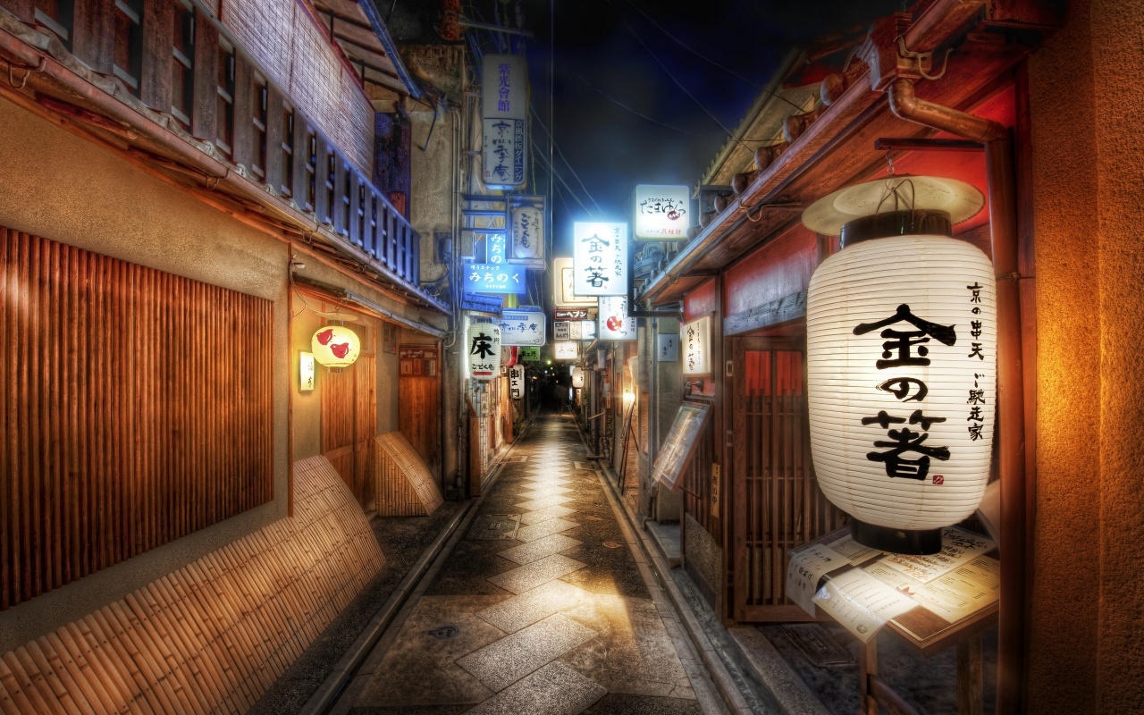 China Streets At Night Backgrounds