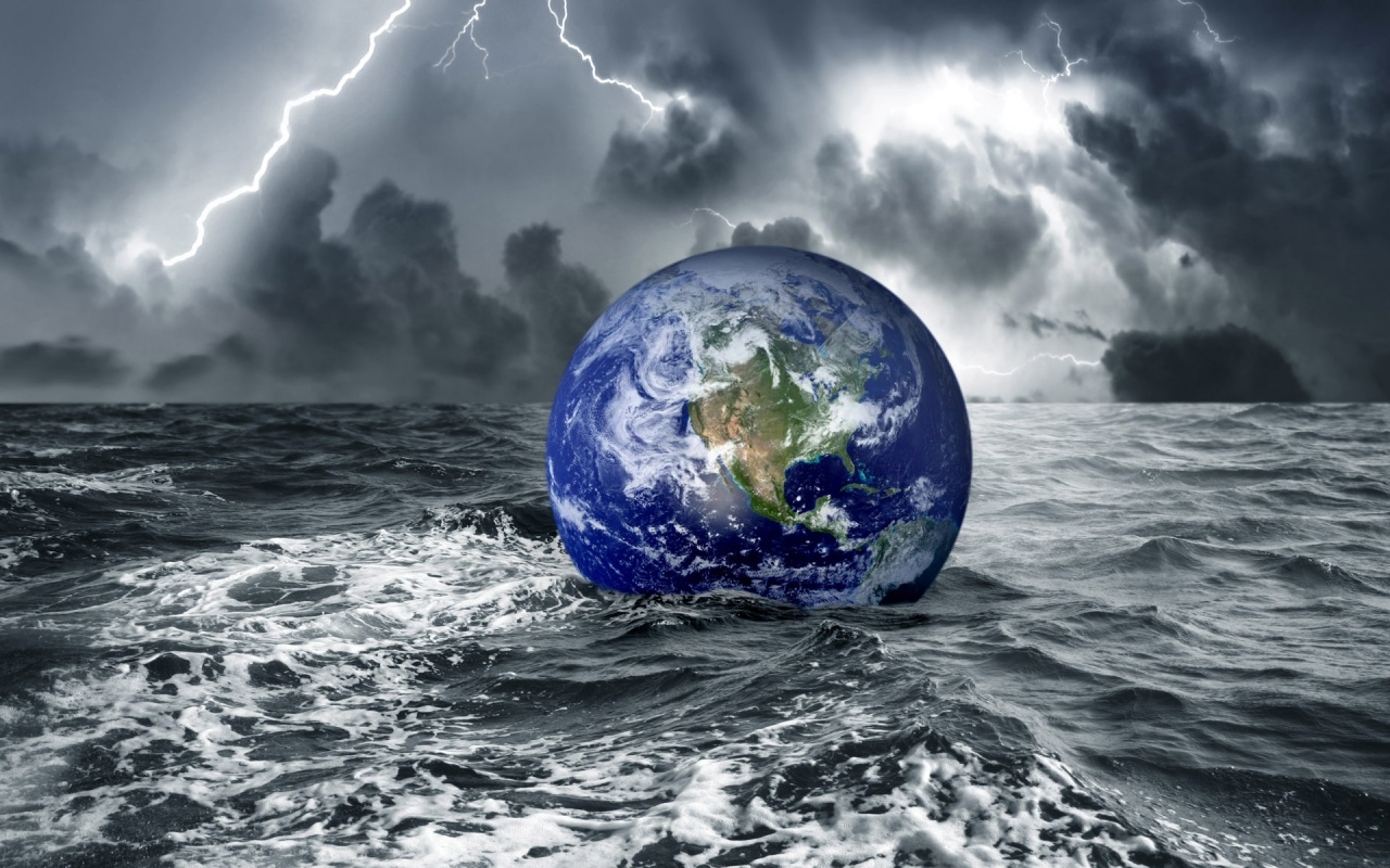 Floating Earth In Ocean Backgrounds