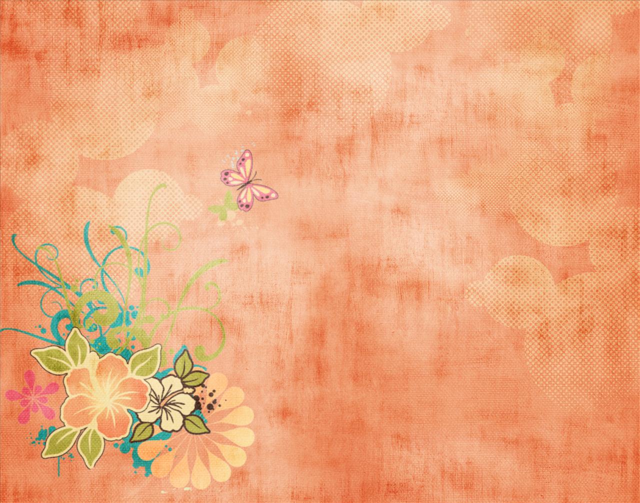 Flowers on Orange Backgrounds