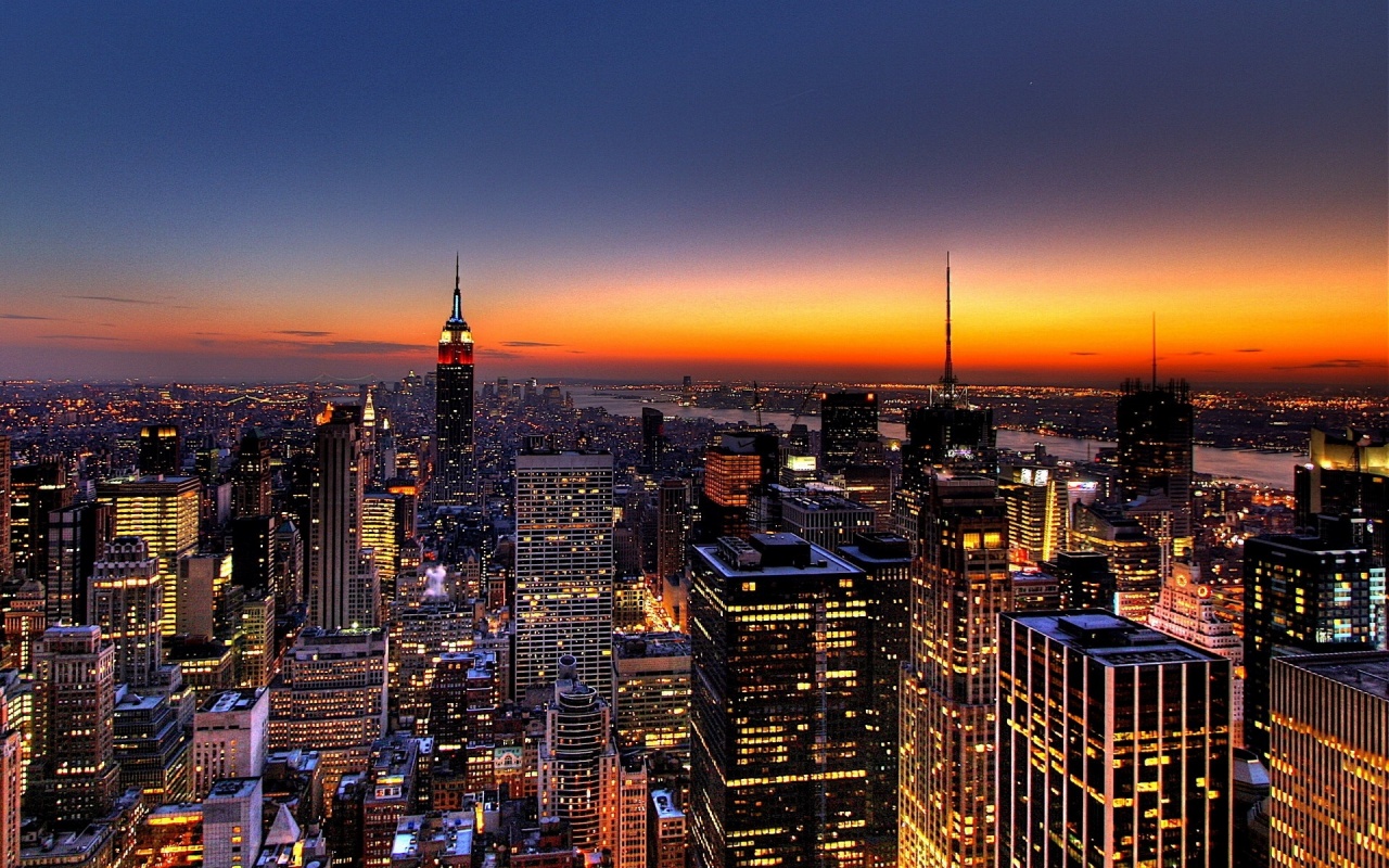 New York Skyline At Sunset Backgrounds