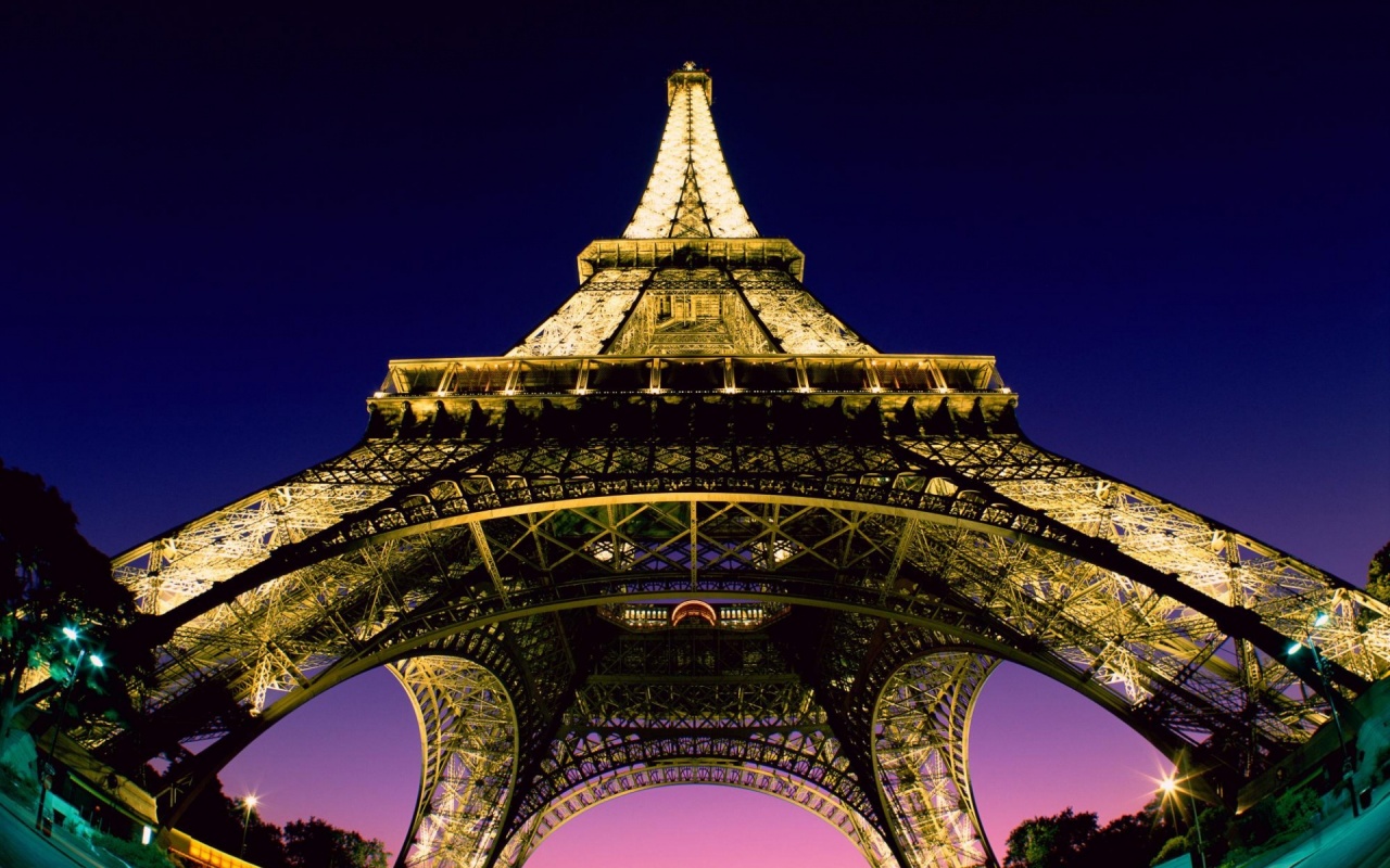 Paris Eiffel Tower Night Lights Backgrounds