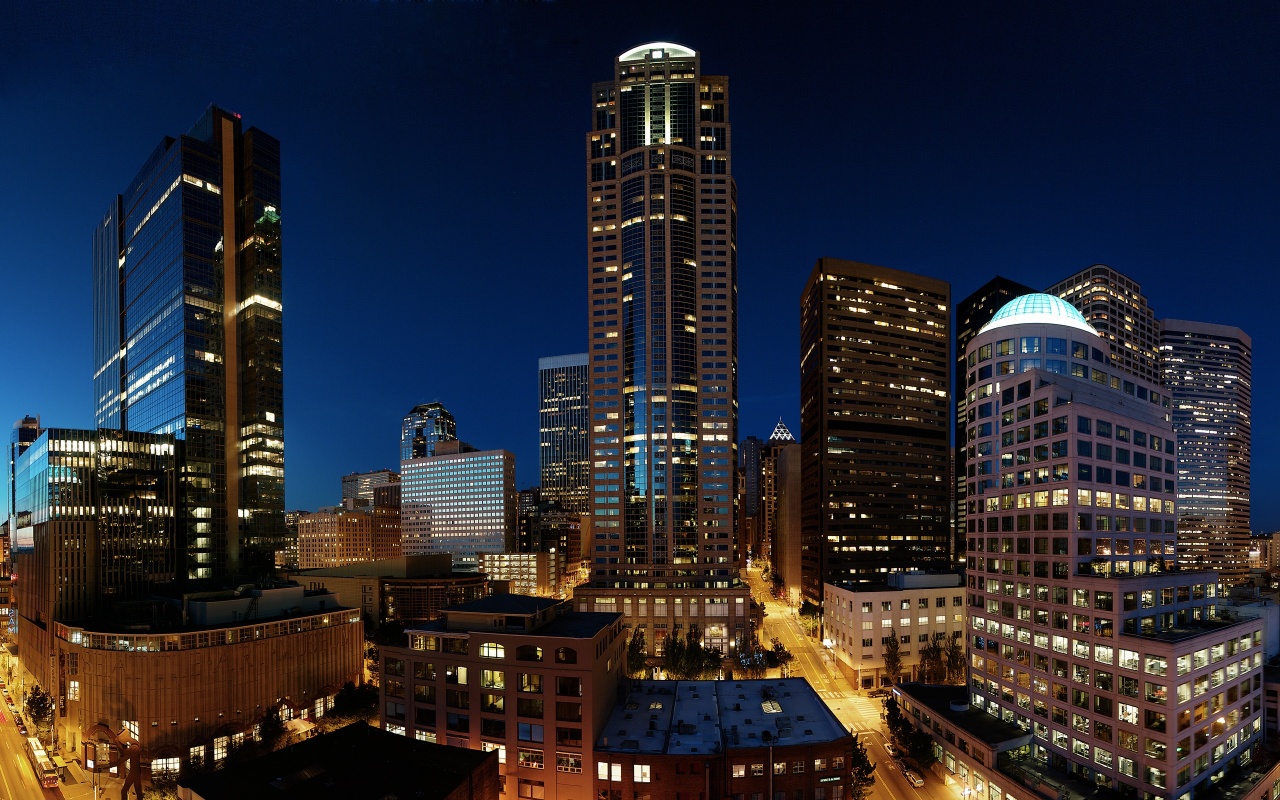 Seattle Nights Towers Backgrounds