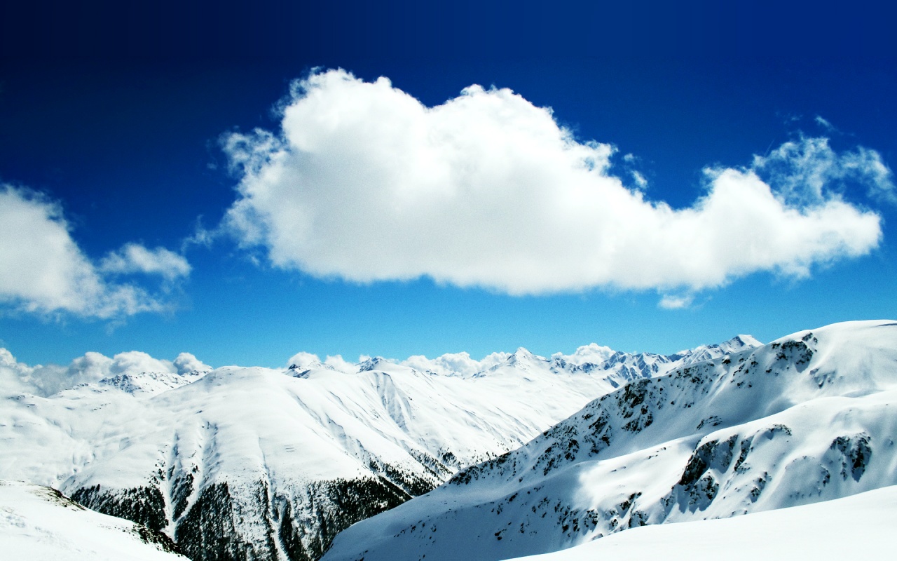 Snow Mountains In Winter Backgrounds
