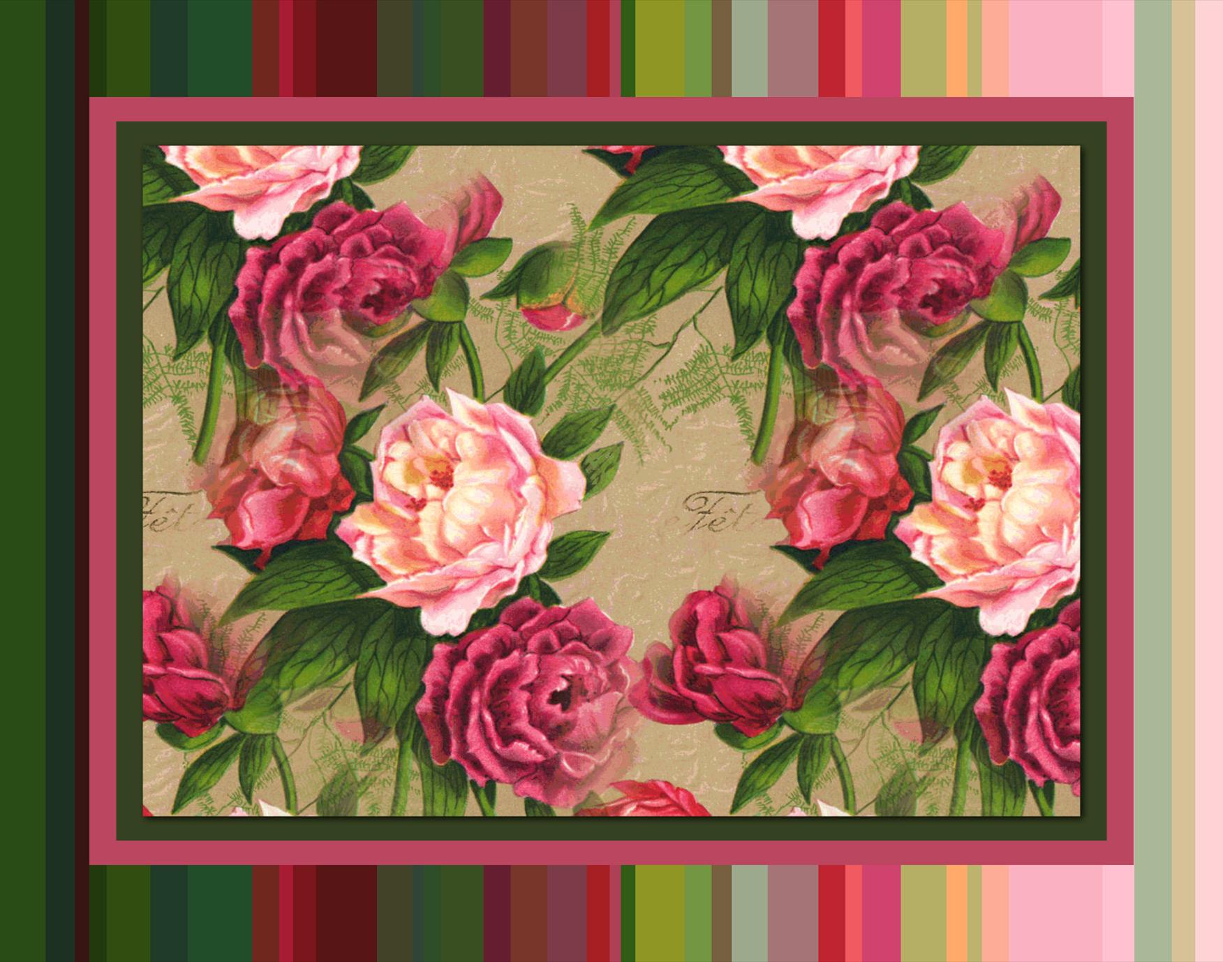Stripes and Roses Backgrounds