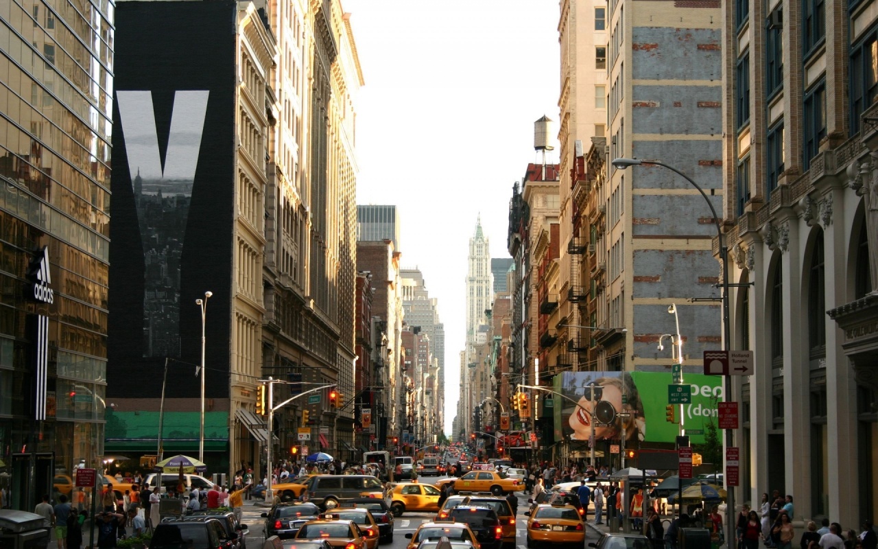 Traffic In Down Town New York Backgrounds