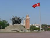 Ataturk Statue in Park Backgrounds