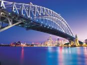 Bridge Night Australia Harbour Sydney Landscapes Adjusted Backgrounds