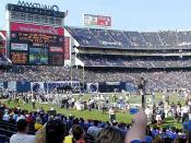 Football Stadiums Crowds Fields Scoreboards Chargers Backgrounds