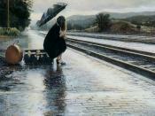 Waiting For Train In Rain
