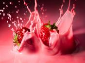 strawberries splashes and drips Backgrounds